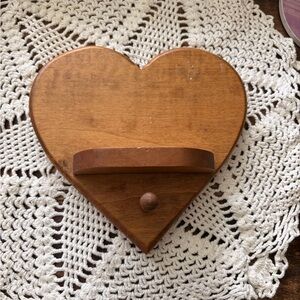 Heart-Shaped Wooden Wall Shelf